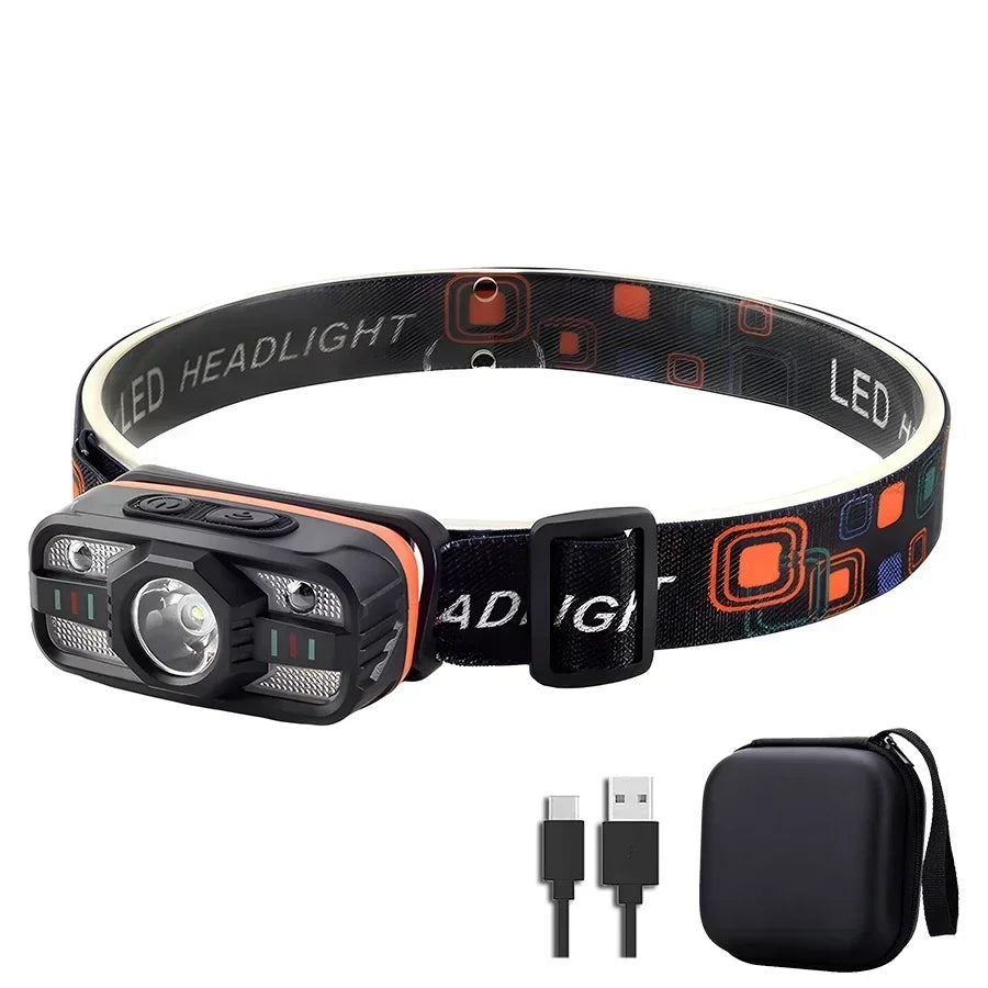 ESMARTER USB Rechargeable LED Headlamp | 6 Modes, Waterproof LED Headlamp HIP WH0188 with bag