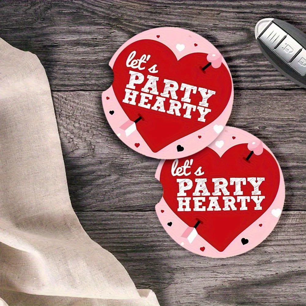 2-Pack Acrylic Heart Coasters – Waterproof & Insulated Acrylic Coaster Set HIP
