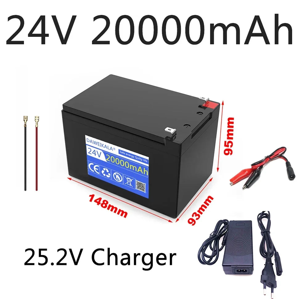 24V 20Ah LiFePO4 Lithium Battery Pack 18650 with BMS Lithium Battery Pack HIP 8000mAh