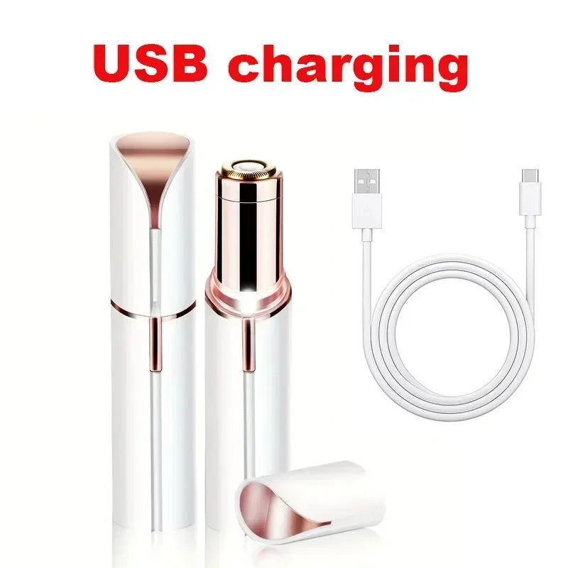Electric Eyebrow Trimmer – Portable Lipstick Face Shaver Electric Eyebrow Trimmer HIP C558-White USB