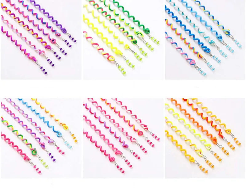 6pcs/lot Rainbow Color Cute Girl Curler Hair Braid hair styling tools hair roller Braid Maintenance The princess hair accessory HIP