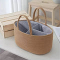 Large Cotton Rope Baby Nappy Storage Basket & Organiser Storage Basket HIP Brown 2