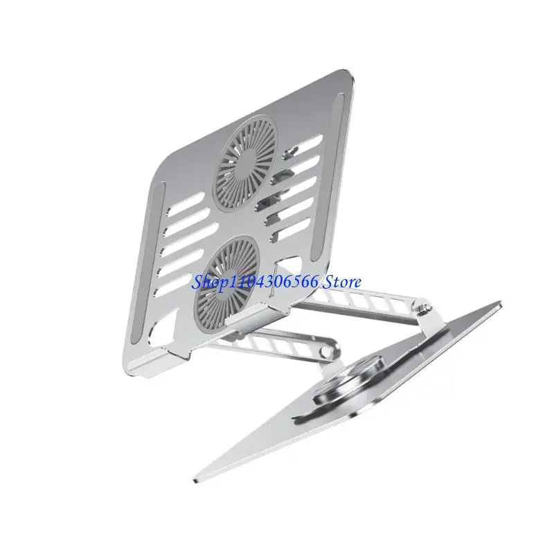 Aluminum Alloy Laptop Stand – Dual Fan, Anti-Slip, Up to 17.3" Laptop Cooling Stand HIP
