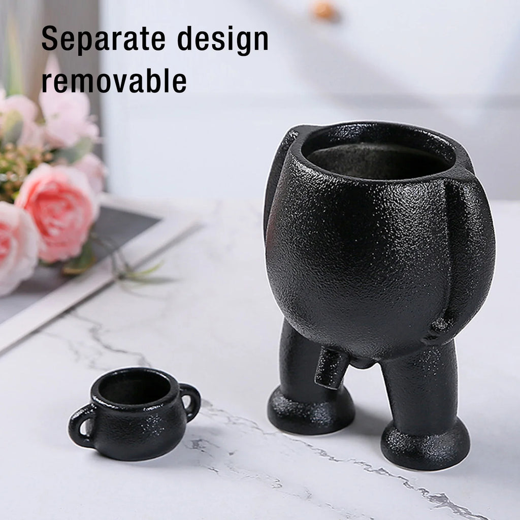 Ceramic Flower Pot Ceramic Flower Pot Simulation Innovative Little Man Pees Decoration Planter Pot for Office Desktop HIP