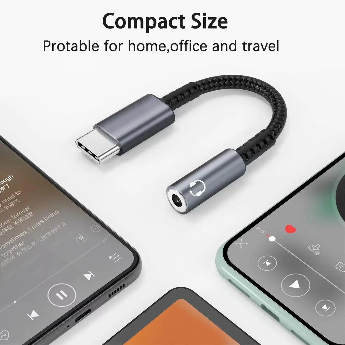 USB-C to 3.5mm Audio Adapter – iPhone 15, Samsung, Xiaomi Audio Cable Adapter HIP