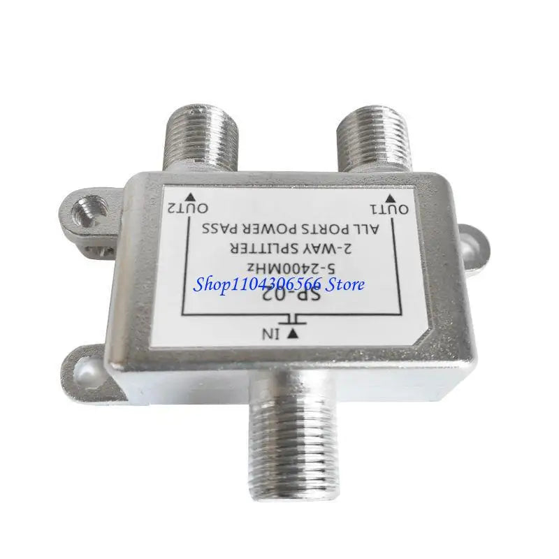 2-Way Coaxial Splitter Adapter – TV, Cable & Satellite Coaxial Signal Splitter HIP