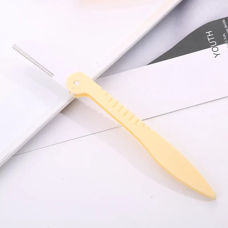 Eyebrow Trimmer Makeup Tools Safe Eye Brow Razor Face Body Hair Removal Shaver Blades Woman Eyebrows Shaping Knife Cosmetic Tool HIP 1pc-Yellow