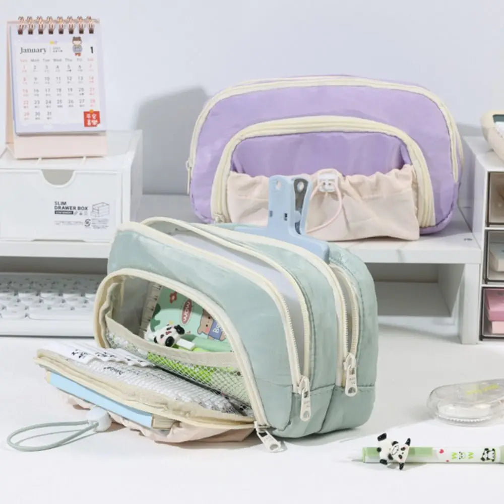Five-Layer Drawstring Pencil Case – Large Capacity Pen Bag Pencil Case HIP