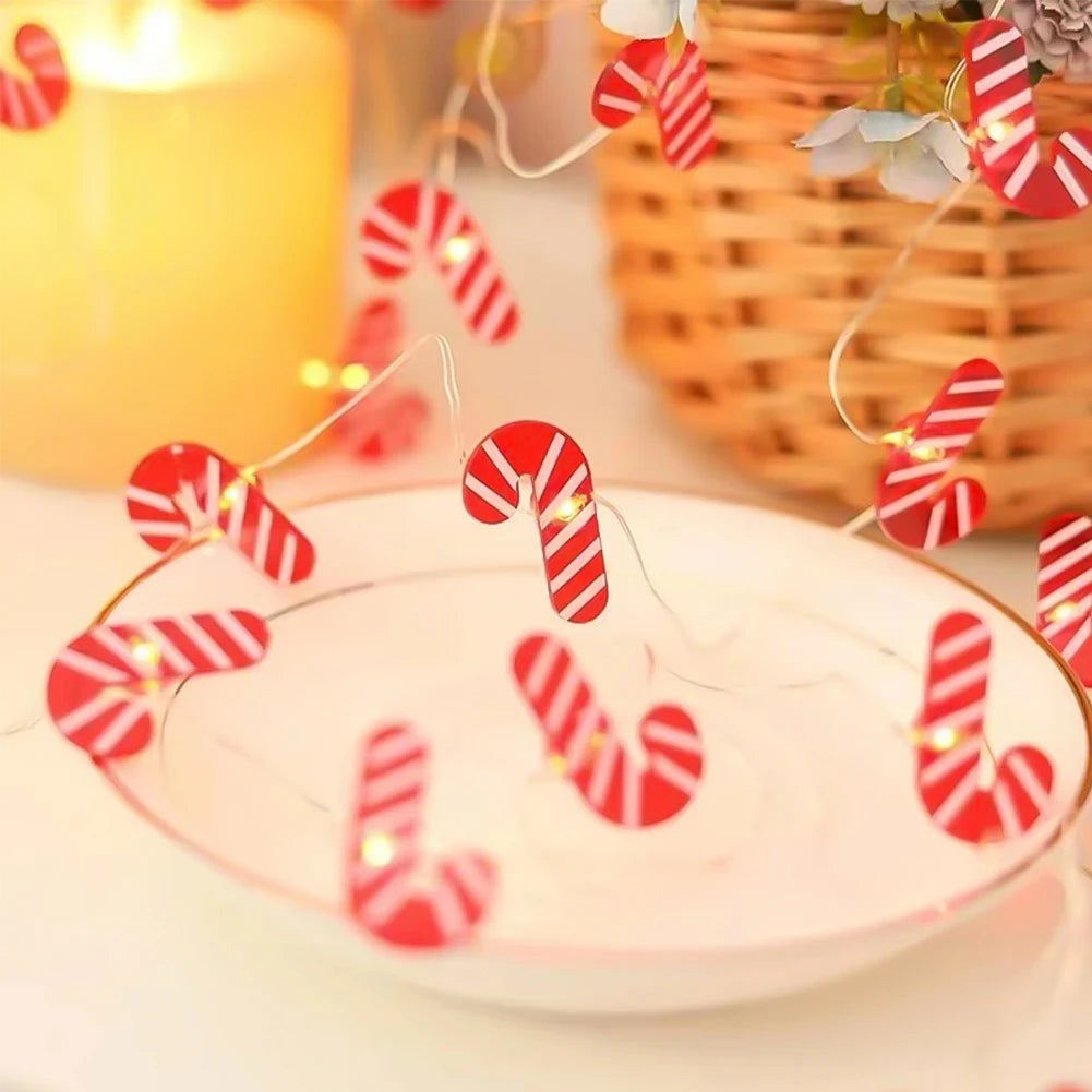 Christmas LED String Light Santa Claus Gingerbread Man Xmas Tree Ornament Christmas Decoration For Home New Year Party Kids Gift HIP