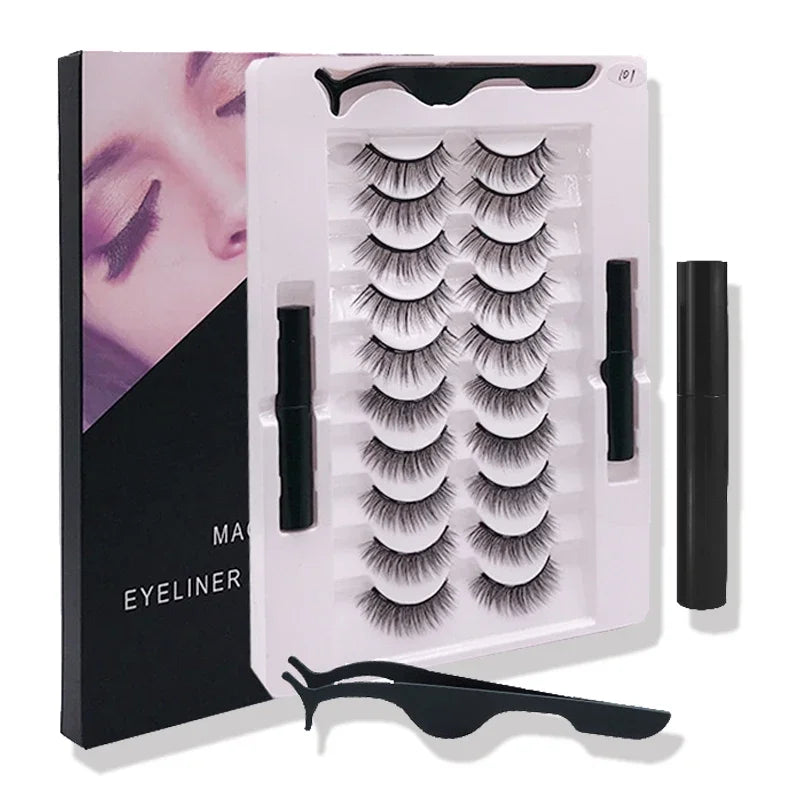 Magnetic Volume Eyelashes Box Package Set Full Strip 5/7/10 Pair Synthetic Natural Cilia False Dramatic Thick Eye Lashes Makeup HIP