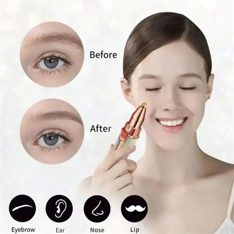 2-in-1 LED Facial Hair Remover & Eyebrow Trimmer – Rechargeable Facial Hair Remover HIP