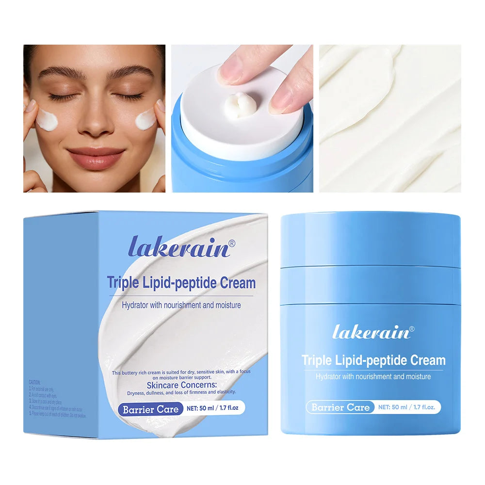 Triple Lipid Peptide Cream Long Lasting Hydration Moisturizer For Dry Normal Sensitive Skin Brighten Skin Care Non-Comedogenic HIP