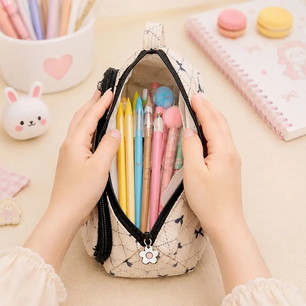 Large Canvas Pencil Case – Big Capacity Student Storage Pouch Canvas Pencil Case HIP