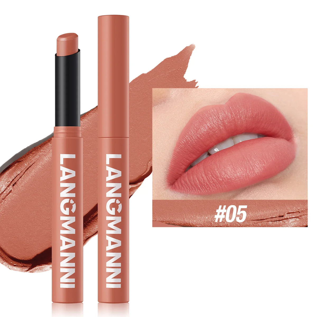 New Rotating Velvet Matte Lipstick Long Lasting Waterproof Lipstick Non-Stick Cup Lip Stain Tint Cosmetics Pencil Liner Makeup HIP 05
