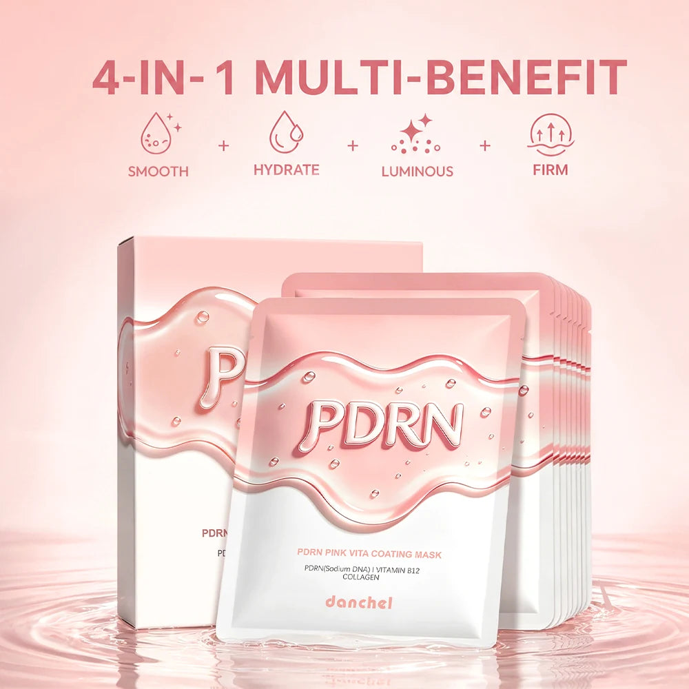 Salmon DNA PDRN Pink Vita Coating Sheet Mask 10 Pieces Korean Home Skincare Mask Hydrating Firming For Glass Skin Christmas HIP