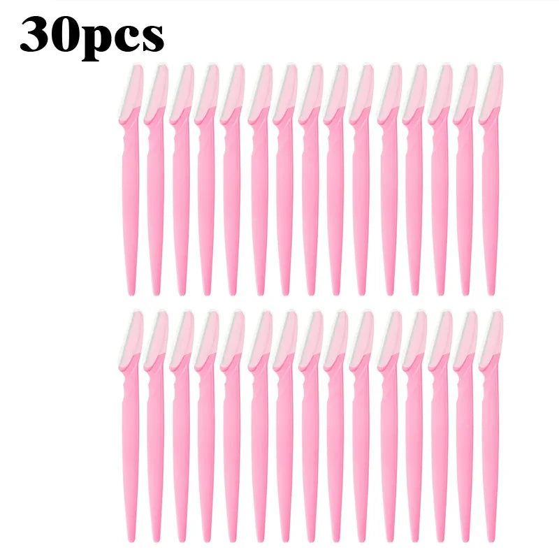 Eyebrow Trimmer Face Razor Blades – Portable Hair Remover Eyebrow Trimmer Razor HIP C514-pink 30pcs
