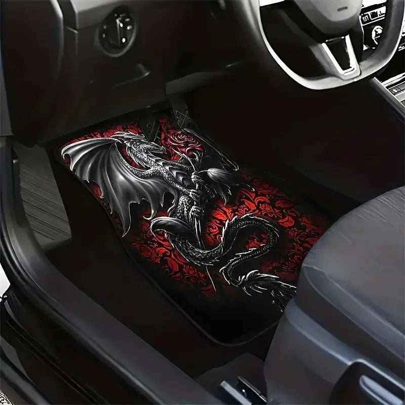 Dragon & Rose Car Floor Mats Set of 4 – Universal Non-Slip Car Floor Mats HIP