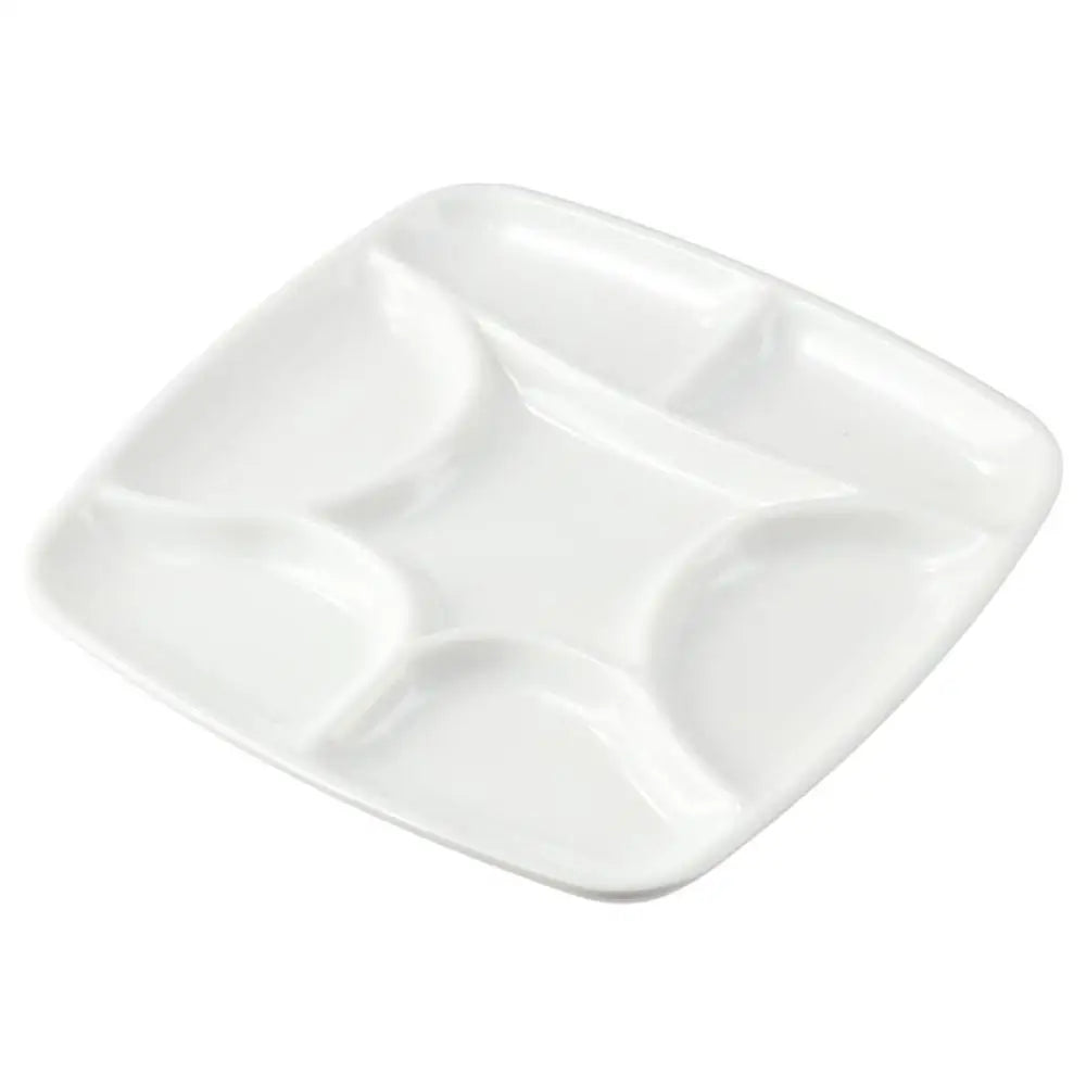 7-Well Square Paint Palette – White Imitation Porcelain 15cm Artist Paint Palette HIP