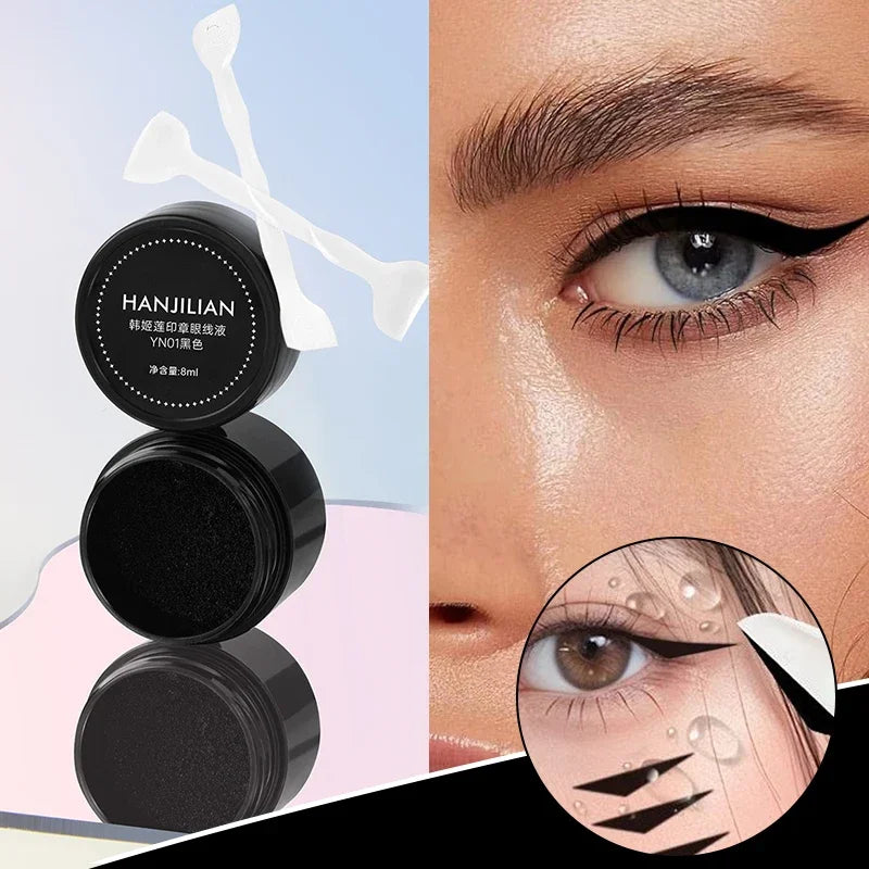 Waterproof Lower Eyelash Stamp Set New Easy To Use Quick Dry Eye Liner Portable 0.01mm Tip Lower Lash Stamp With Ink 2 In 1 HIP
