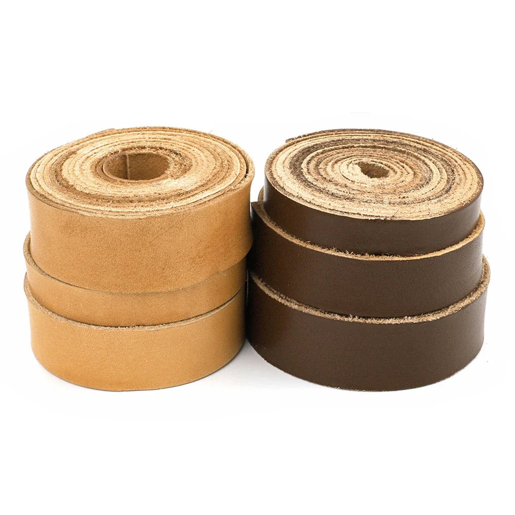 2 Meters DIY Leather Crafts Straps Strips for Bag Accessories Belt Handle Crafts Making 0.6/1/1.2/2/2.5cm Wide Durable Sturdy HIP