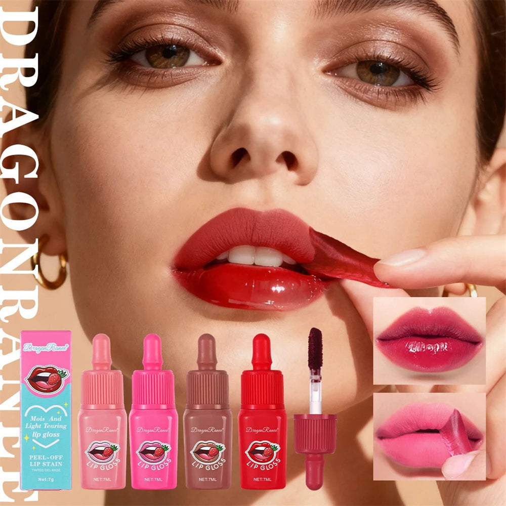 Peel-off Lip Gloss Waterproof Long Lasting Non-Stick Cup Lipstick Matte Sexy Red Tear-off Liquid Tattoo Lip Stain Cosmetics HIP