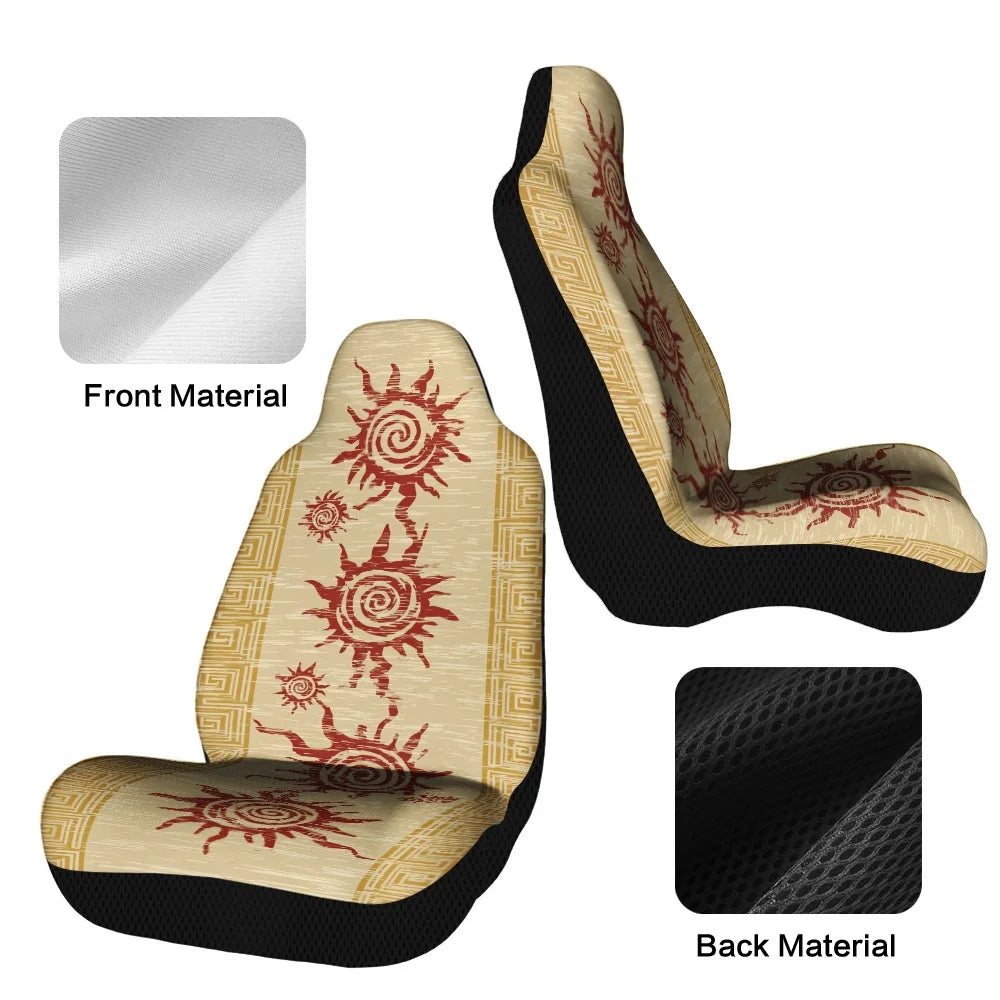 Ancient Greek Spiral Sun Car Seat Covers – Universal Fit 2-Pc Car Seat Covers HIP
