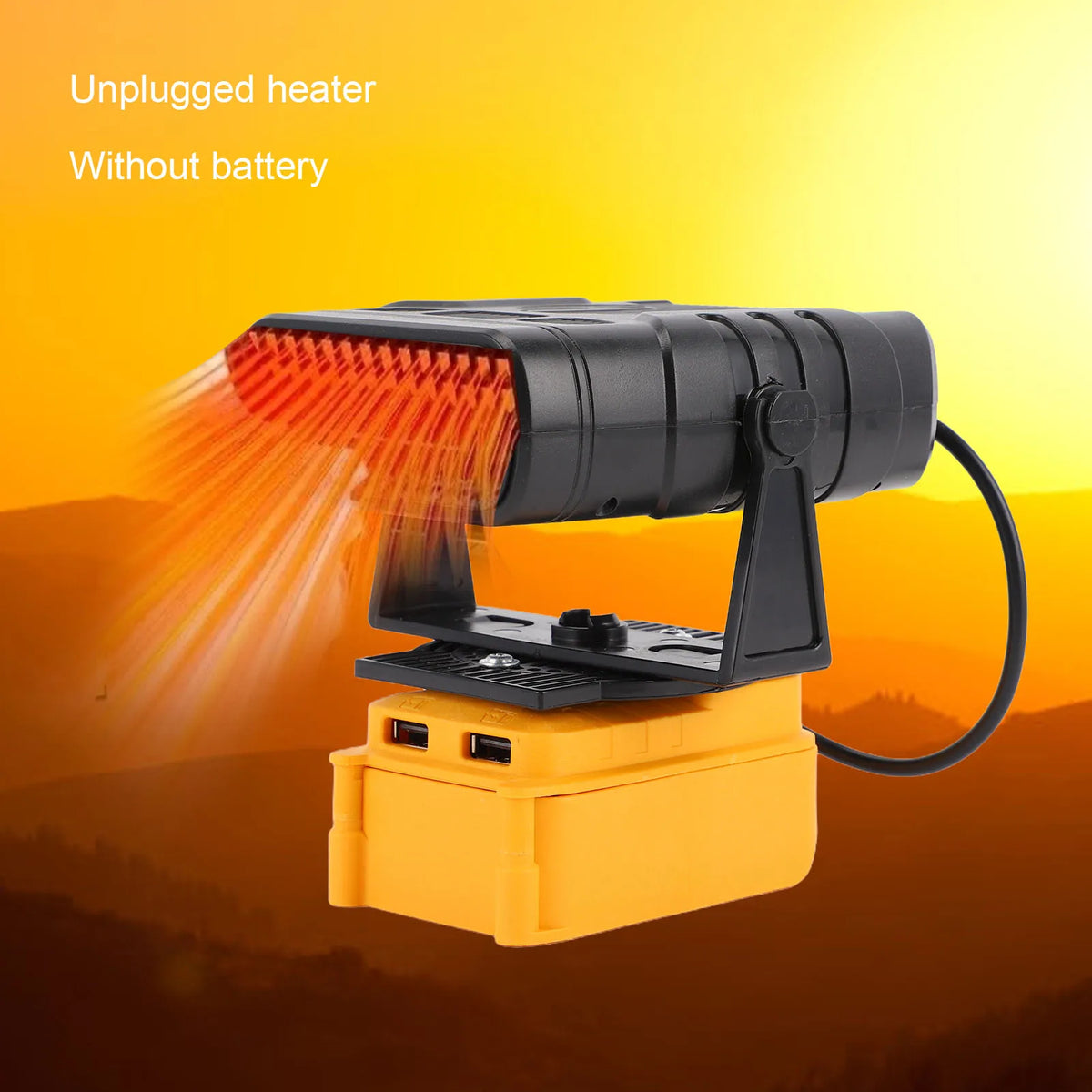 Space Heater Fit for DCB208 Li Ion Battery Smart Constant Temperature Electric Small Warmer 200W 2 Level Adjustable HIP