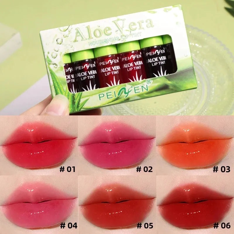 HANGENEE Mirror Lip Gloss Set – Aloe Tint & Plumper 6pc Lip Gloss Set HIP