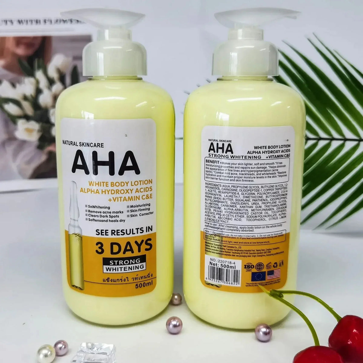 500ml Brightening Body Lotion – Vitamin C, E & Hyaluronic Acid Brightening Body Lotion HIP