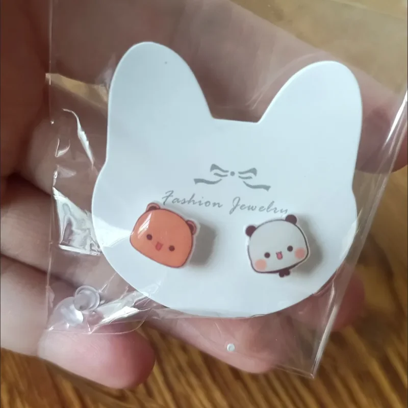 Panda Bubu Cartoon Silver Needle Ear Studs – Cute Gift Cartoon Ear Studs HIP