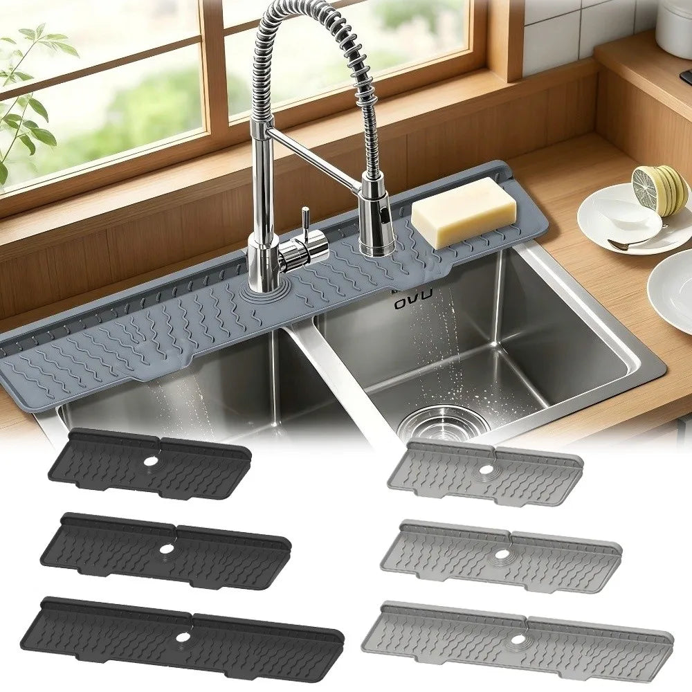 Silicone Faucet Drain Mat – Anti-Slip Sink Holder 36–61cm Faucet Drain Mat HIP