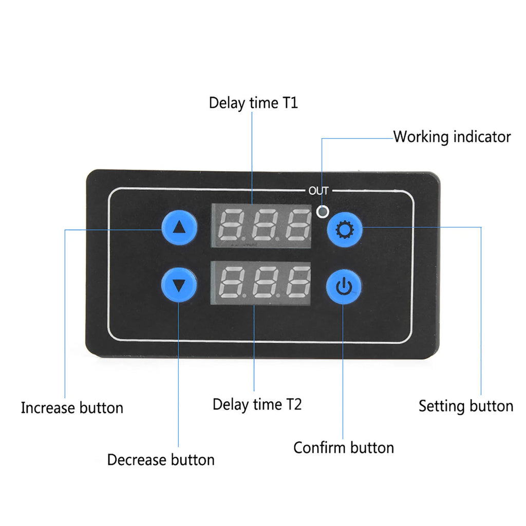 Digital Cycle Timer Relay Timer Relay YF‑4 Adjustable Cycle Delay Timer Relay Module Digital Display Timing Delay Board 12V HIP