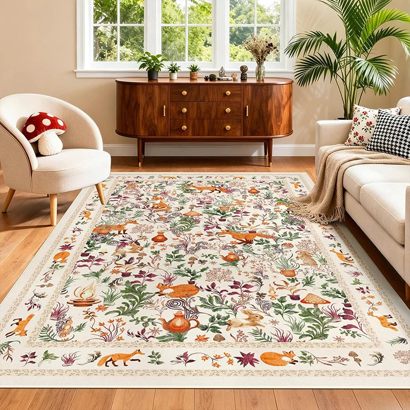 Large Fox Animal Print Rug – Soft, Non-Slip & Washable Area Rug HIP