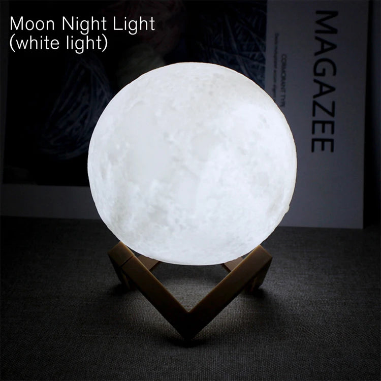 Moon Lamp LED Night Light with Stand – Battery Powered LED Moon Night Light HIP White Light