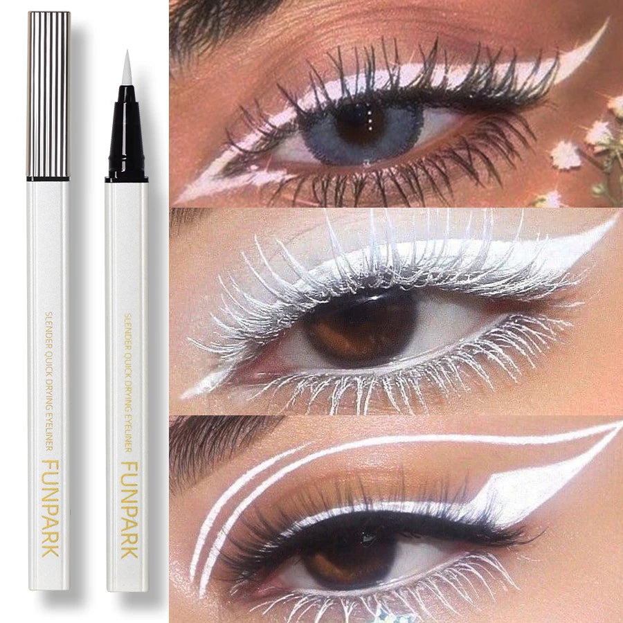 1PC Matte Liquid Eyeliner Waterproof Long Lasting Eye Pencil White Eye Liner Lying Silkworm Pen Makeup For Eyes Wonmen Cosmetic HIP