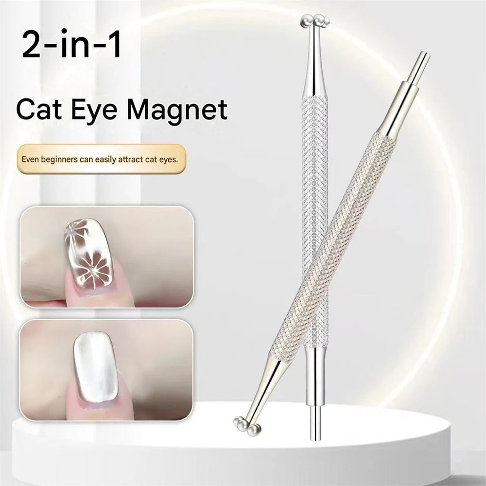 Double Head Flower Nail Magnet Stick Large Strong Magnetic Lollipop Round Tip Versatile Cat Eye Gel Nail Art Tool Nail Polish HIP