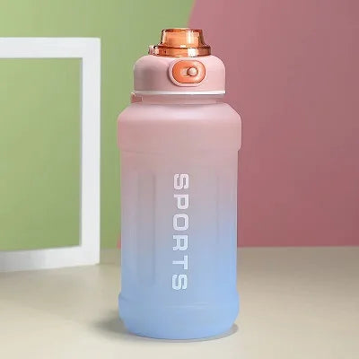 1300ml Color-Changing Gradient Sports Water Bottle with Straw Sports Water Bottle HIP Pink 1.3L