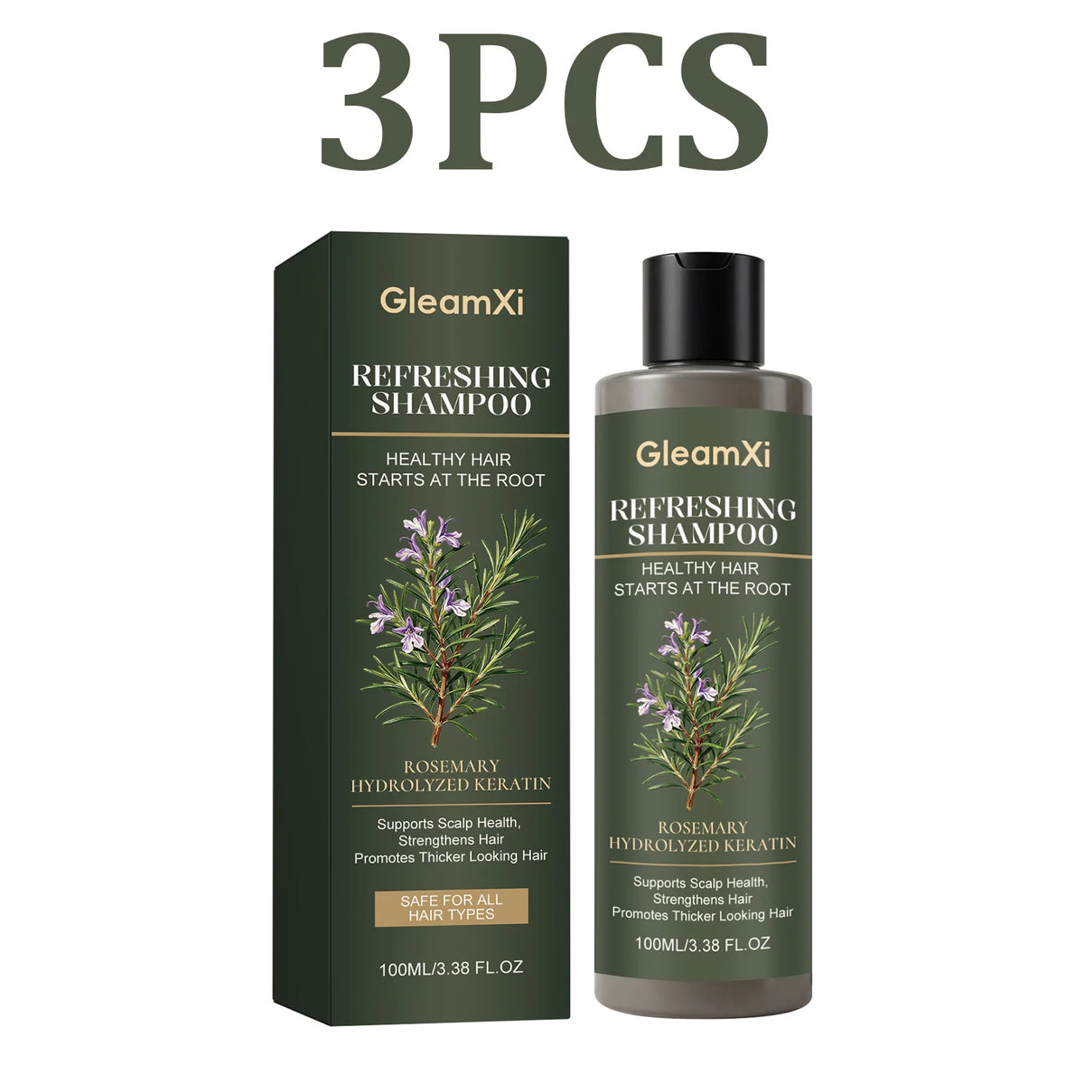 Rosemary Keratin Shampoo – Oil Control & Volumizing | 100ml Keratin Shampoo HIP 3PCS