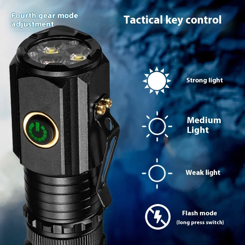 ESMARTER 3-LED Tactical Flashlight 1500LM Rechargeable Magnetic Tactical Flashlight HIP