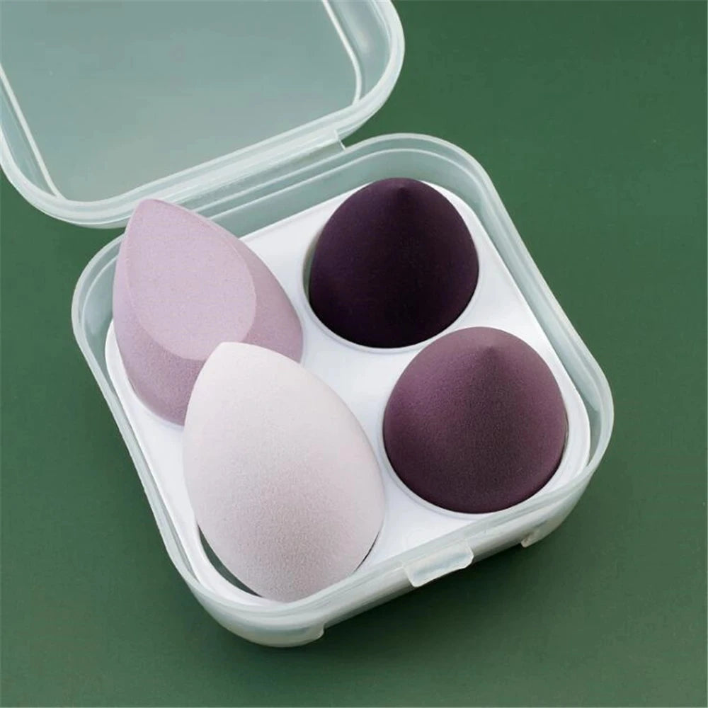4-Piece Makeup Sponge Blender Set – Foundation Applicator Makeup Blending Sponge HIP C504-Purple in box