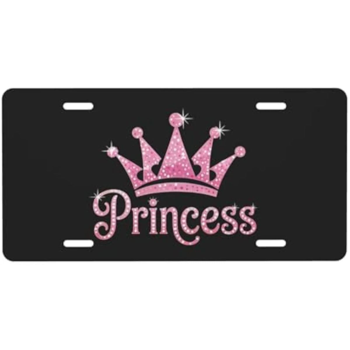 Princess Crown Sparkle Aluminum License Plate – Car Decor Decorative License Plate HIP 1