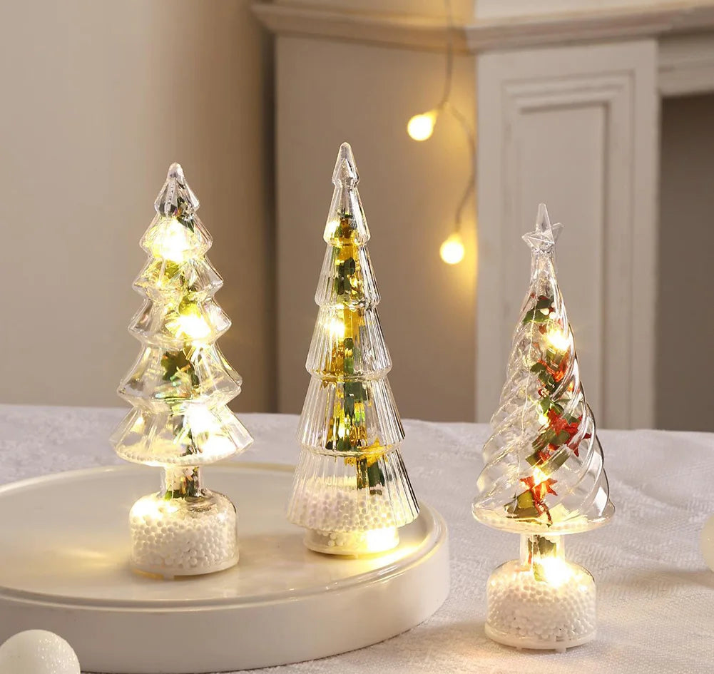 Realistic Pine Needles LED Tabletop Christmas Tree Night Light Holiday Home Bedroom Decor Gift for Family Christmas Lights HIP