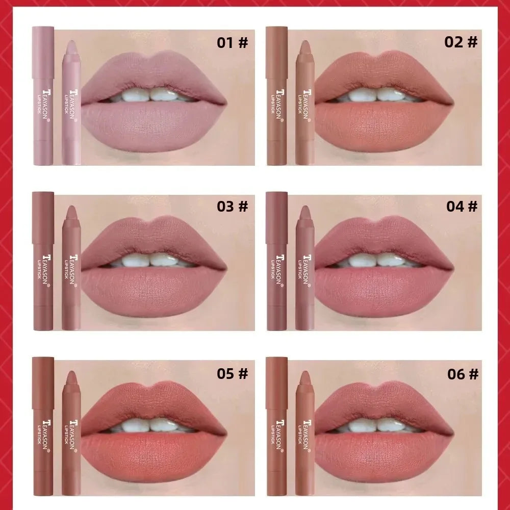 TEAYASON Velvet Matte Lip Crayon – Long-Lasting High Pigment Matte Lip Crayon HIP