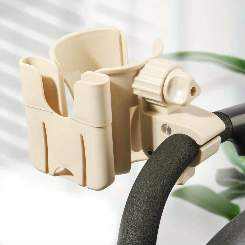 360° Rotating Phone & Cup Holder for Baby Stroller | Adjustable Stroller Cup Holder HIP C22-White 1pcs