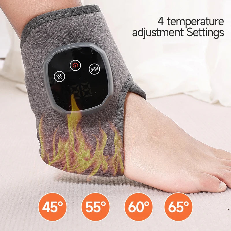 Cordless Heated Vibrating Foot & Ankle Massager Wrap Pad Foot Ankle Massager HIP