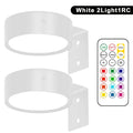 1/2pcs Versatile Wireless Magnetic Remote LED Wall Light Battery Operated Spotlight Ideal For Bedroom Art Display Lighting HIP White 2Light1RC