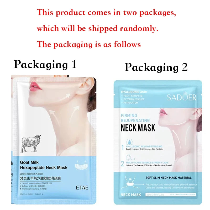 Goat Milk Hyaluronic Acid Collagen Neck Mask – 5 Pack Neck Sheet Mask HIP