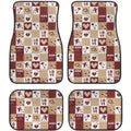 Retro 4-Piece Waterproof Car Floor Mats – Heart Plaid Print Car Floor Mats HIP 1