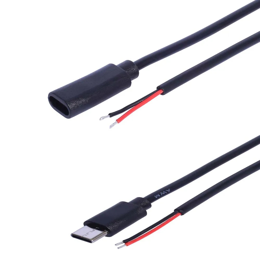 USB-C to Bare Wire Open End Cable 5V 3A 15W DIY Charging USB-C Charging Cable HIP