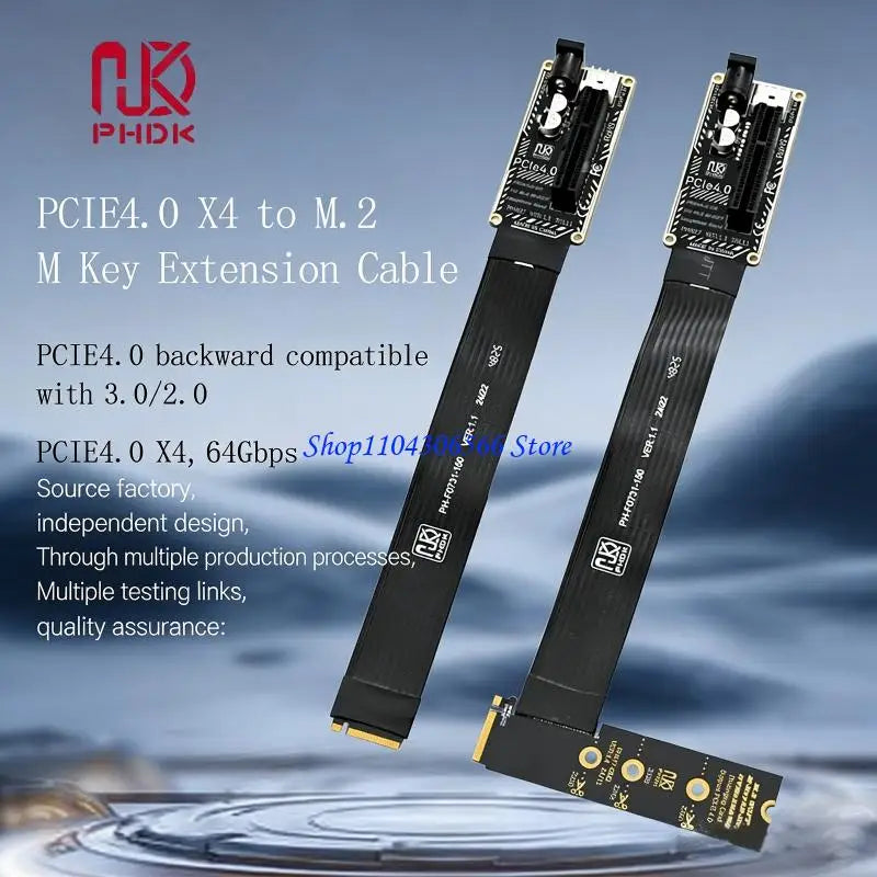 PCIe 4.0 to M.2 NVMe Flexible Extension Cable | 2230–2280 NVMe Extension Cable HIP